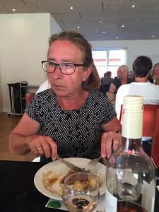 Hanne havde fået en fin kulør på cykelturen